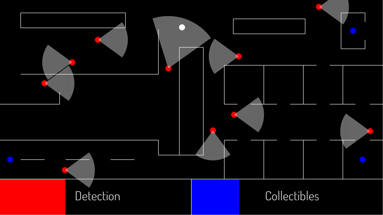 Stealth Sandbox gameplay in which the player is being detected by an enemy.