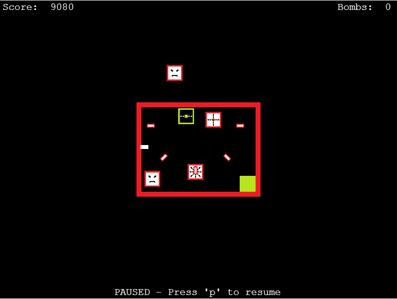 Enemies InBOUND gameplay in which the play area has gotten dangerously small.